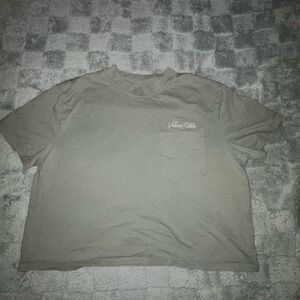 Volcom Olive Green Crop Top Short Sleeve Tee